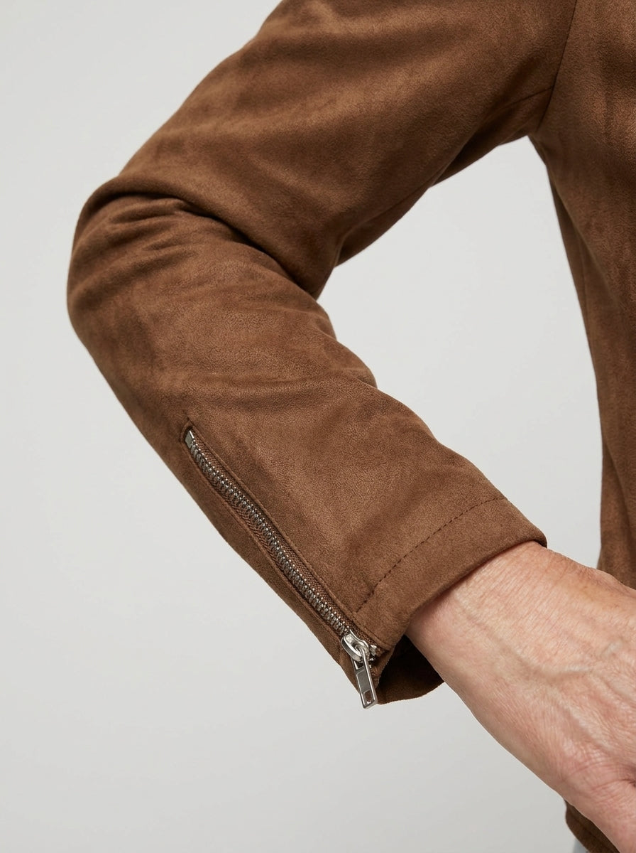 Chaqueta Corta Multicremallera con Cuello de Solapa de Sira Montero