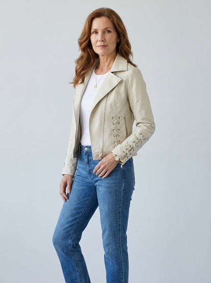 Chaqueta de Polipiel con Cremalleras Decorativas de Sira Montero