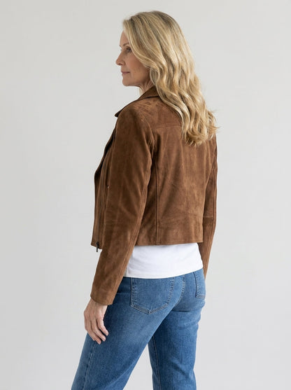 Chaqueta Corta Multicremallera con Cuello de Solapa de Sira Montero