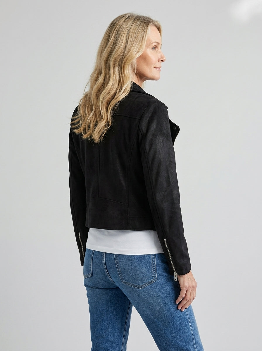 Chaqueta Corta Multicremallera con Cuello de Solapa de Sira Montero