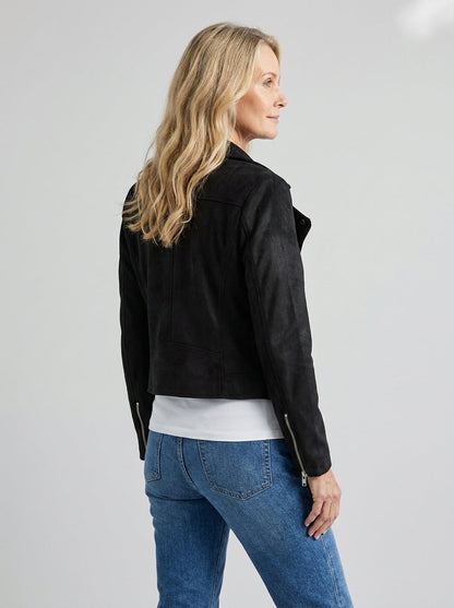 Chaqueta Corta Multicremallera con Cuello de Solapa de Sira Montero