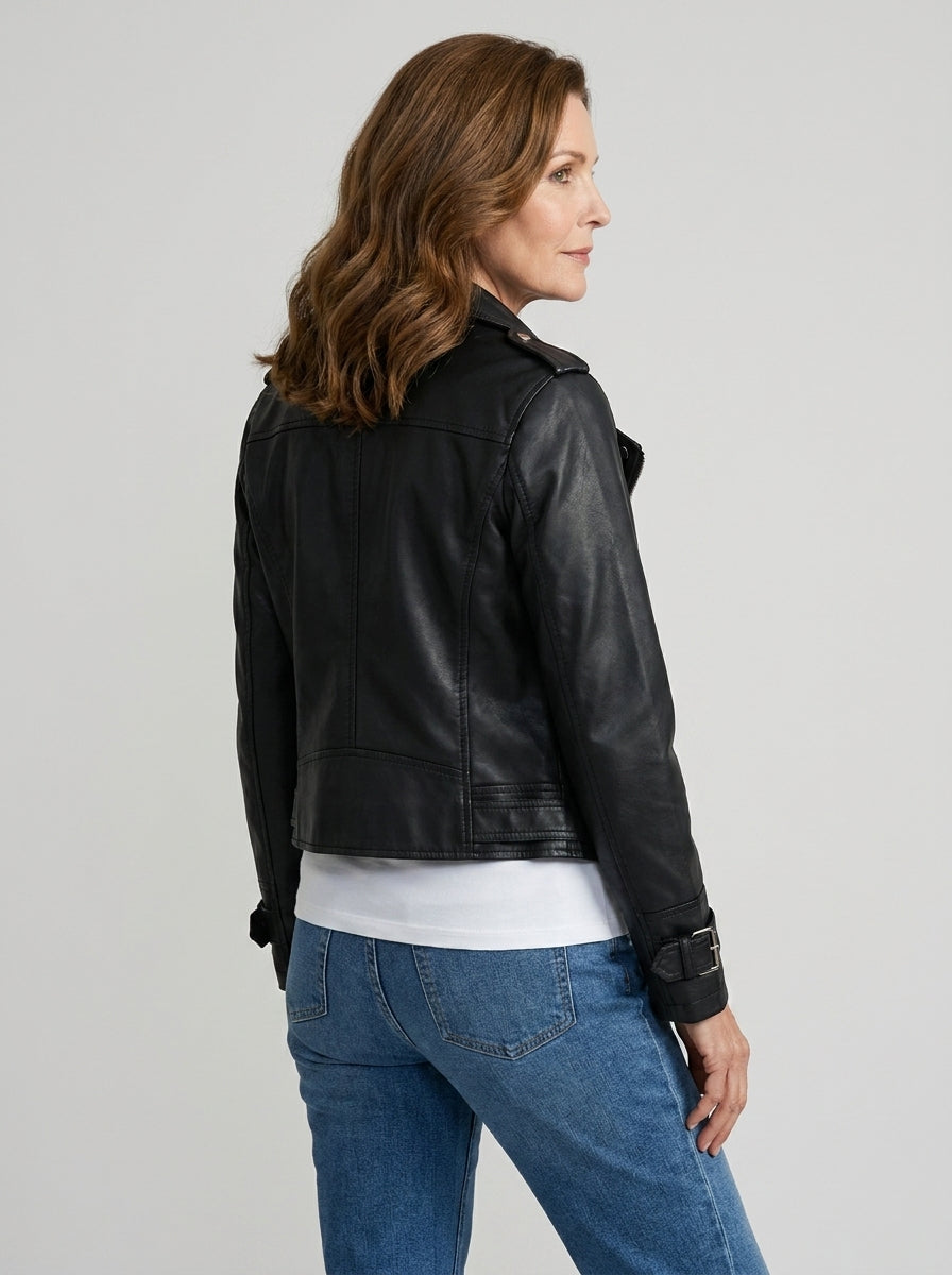Chaqueta Crop de Polipiel de Sira Montero