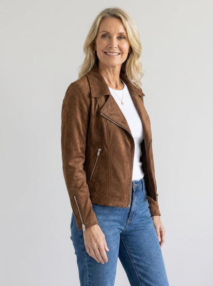 Chaqueta Corta Multicremallera con Cuello de Solapa de Sira Montero