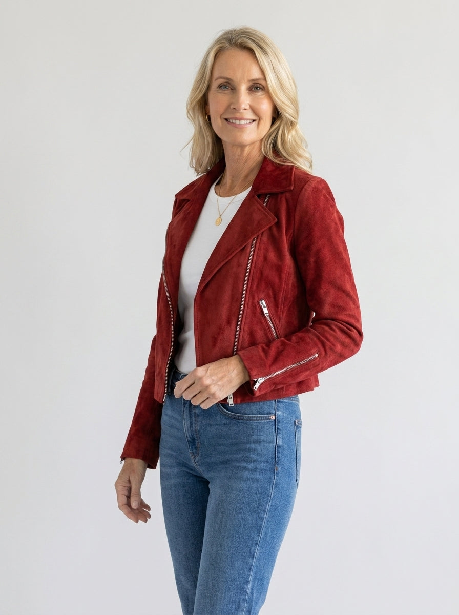 Chaqueta Corta Multicremallera con Cuello de Solapa de Sira Montero