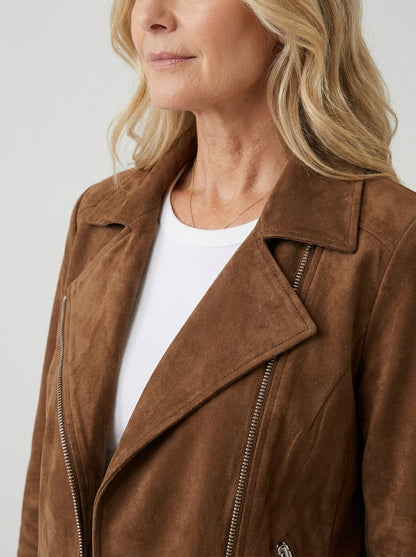 Chaqueta Corta Multicremallera con Cuello de Solapa de Sira Montero