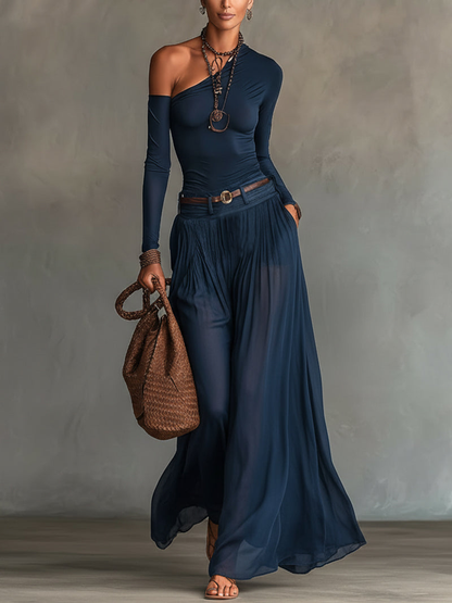 Sabrina™ | Chic Off-Shoulder Evening Jumpsuit