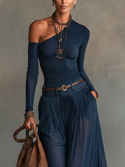 Sabrina™ | Chic Off-Shoulder Evening Jumpsuit