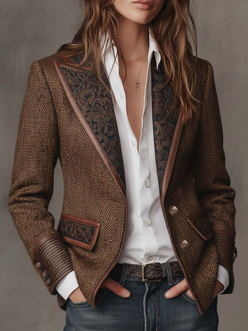 Blazer con Paneles en Espiga de Sira Montero
