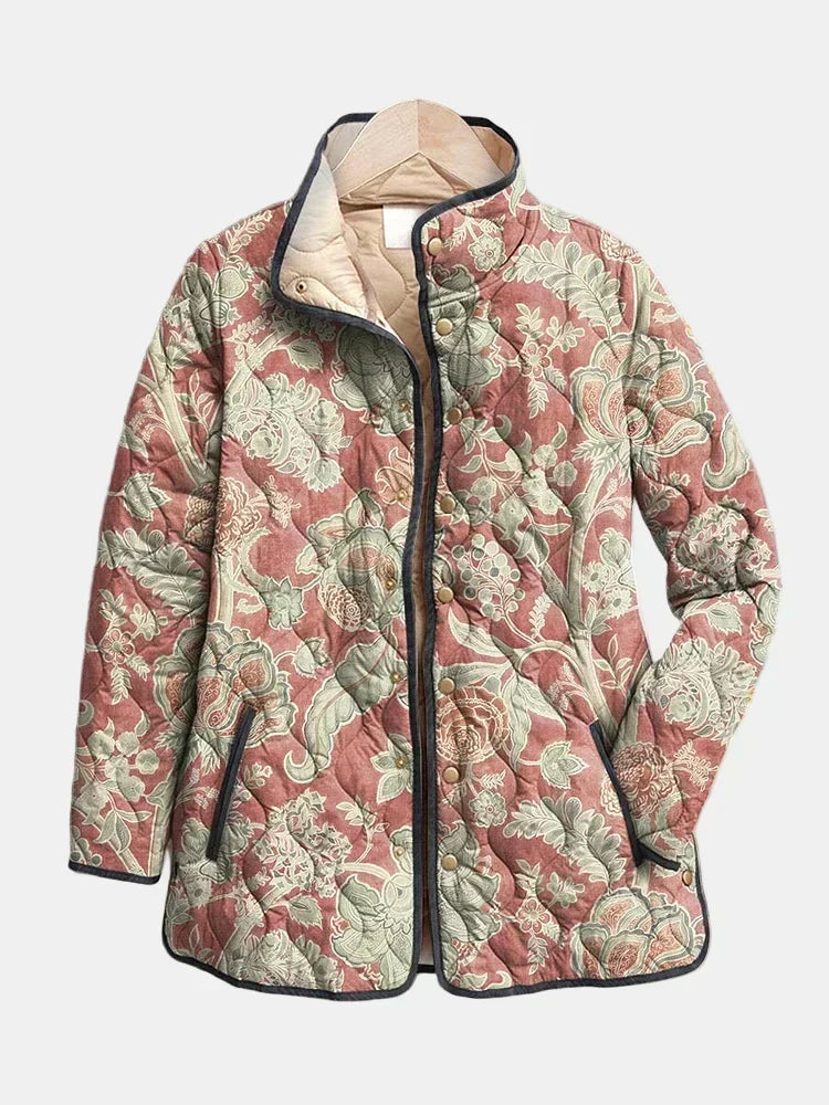 Chaqueta Acolchada de Flores Pequeñas de Sira Montero