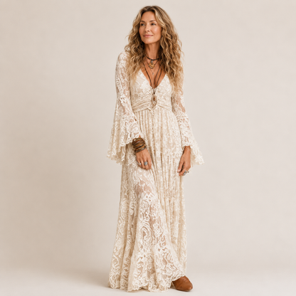 Celestine™ | Vintage Lace Bohemian Maxi Dress