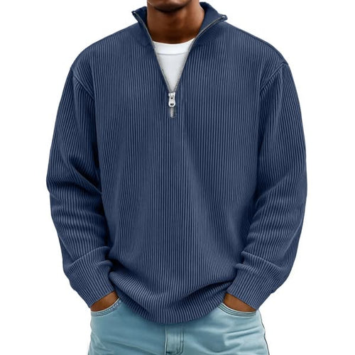 Sudadera de Pana con Media Cremallera