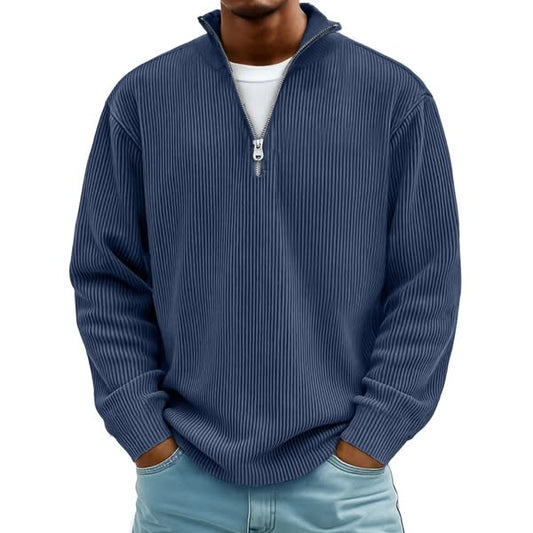Sudadera de Pana con Media Cremallera