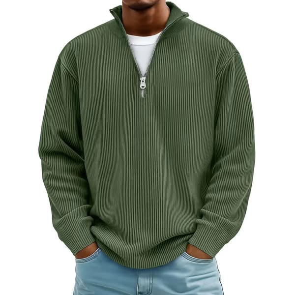 Sudadera de Pana con Media Cremallera