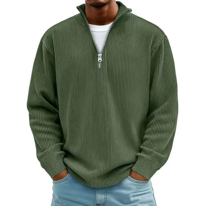 Sudadera de Pana con Media Cremallera