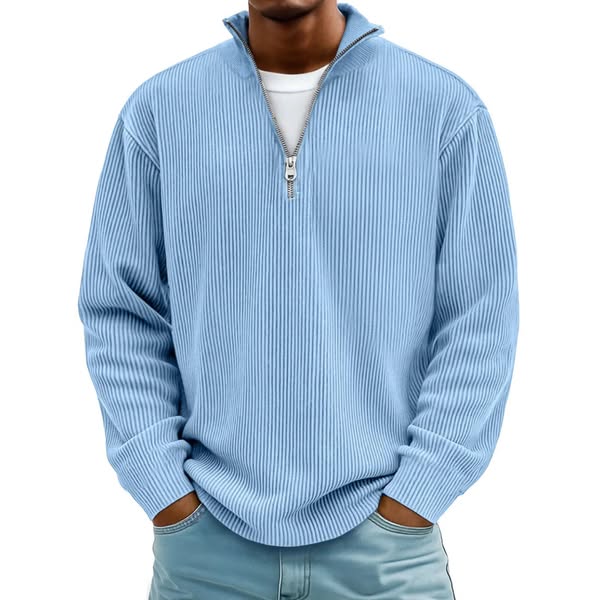 Sudadera de Pana con Media Cremallera