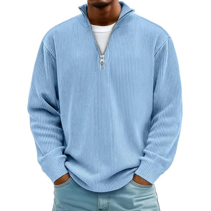 Sudadera de Pana con Media Cremallera