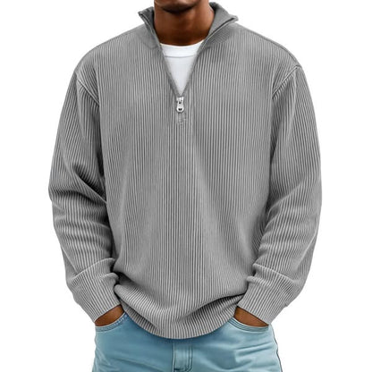 Sudadera de Pana con Media Cremallera