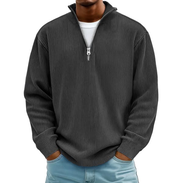 Sudadera de Pana con Media Cremallera
