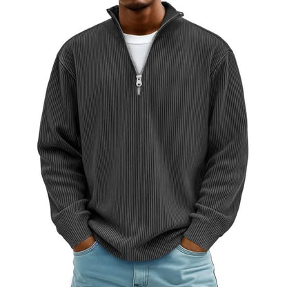 Sudadera de Pana con Media Cremallera