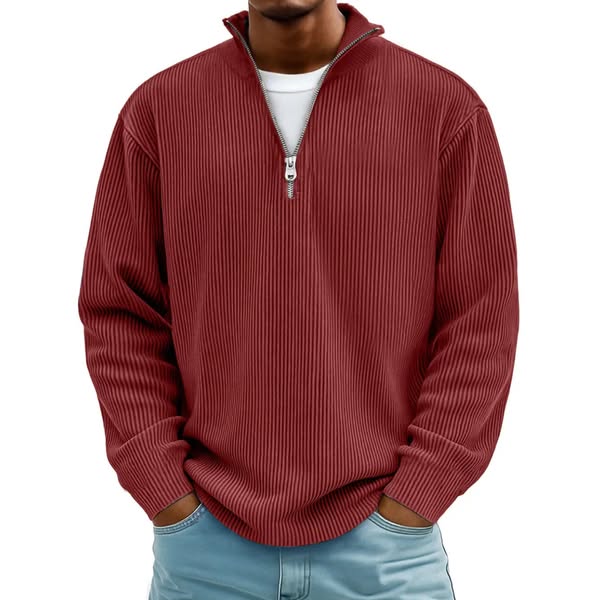 Sudadera de Pana con Media Cremallera