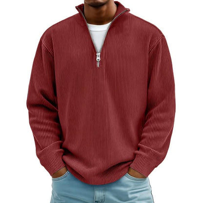Sudadera de Pana con Media Cremallera
