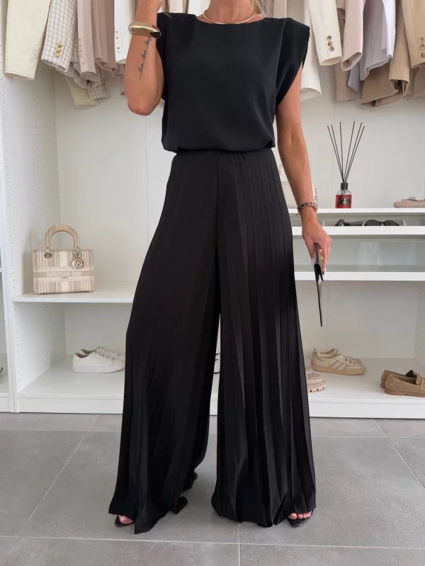 Veronica™ | Pleated Palazzo Two-Piece Set