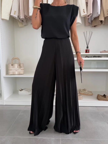 Veronica™ | Pleated Palazzo Two-Piece Set