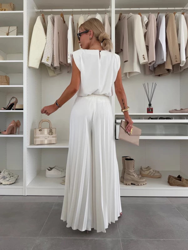 Veronica™ | Pleated Palazzo Two-Piece Set