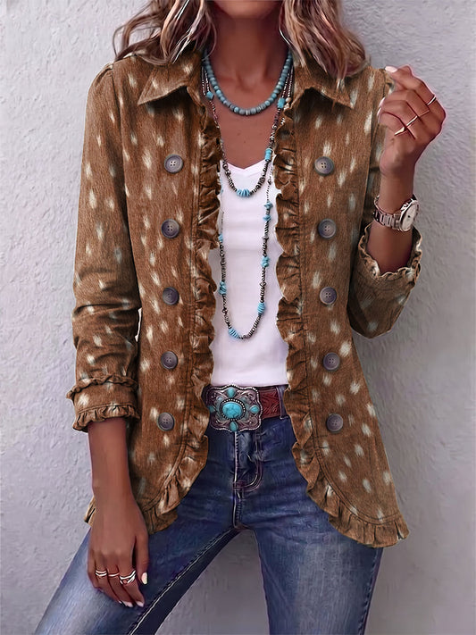 Chaqueta de Estampado Animal con Volantes de Sira Montero