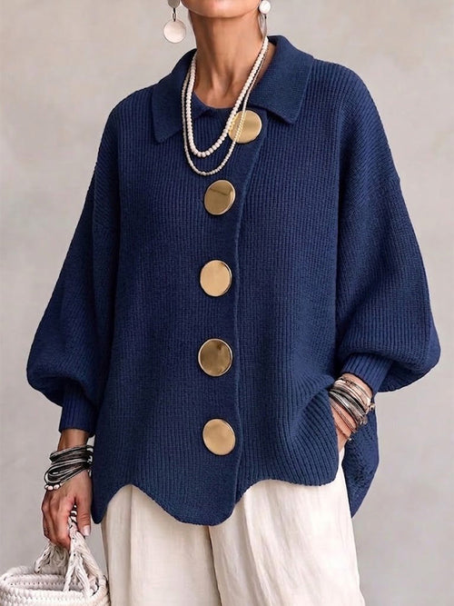 Cárdigan oversize con botones metálicos de Sira Montero