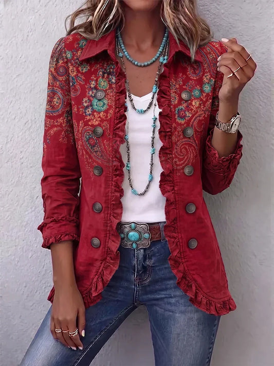 Chaqueta Paisley Ligera con Volantes de Sira Montero