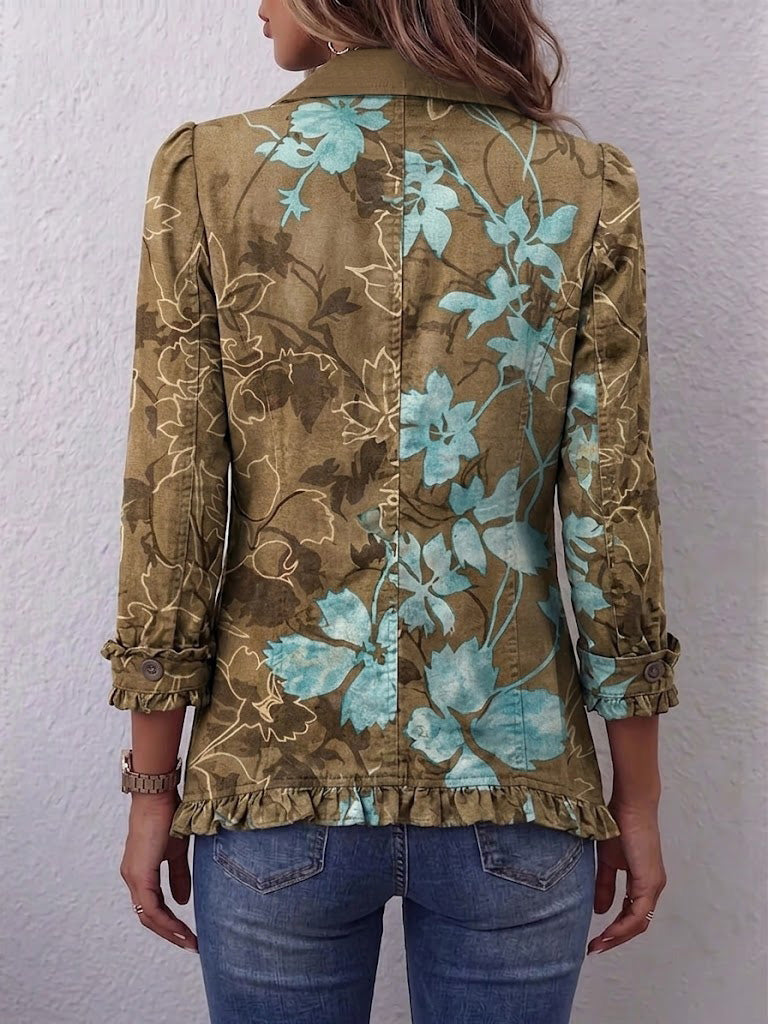 Chaqueta Floral Degradada con Volantes de Sira Montero