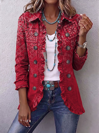 Chaqueta Paisley Degradado con Volantes de Sira Montero