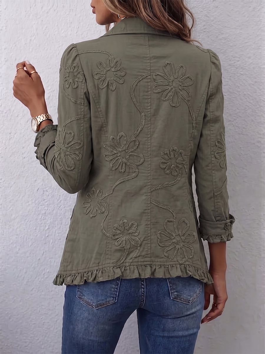 Chaqueta Bordada con Volantes de Sira Montero