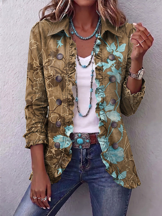 Chaqueta Floral Degradada con Volantes de Sira Montero