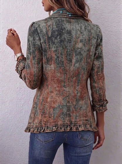 Chaqueta Texturizada Degradada con Volantes de Sira Montero