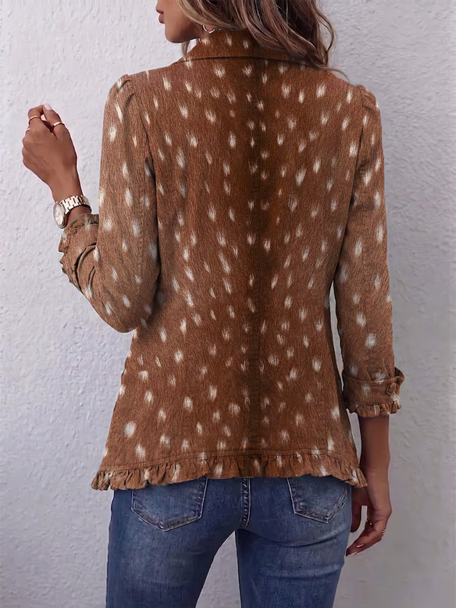 Chaqueta de Estampado Animal con Volantes de Sira Montero