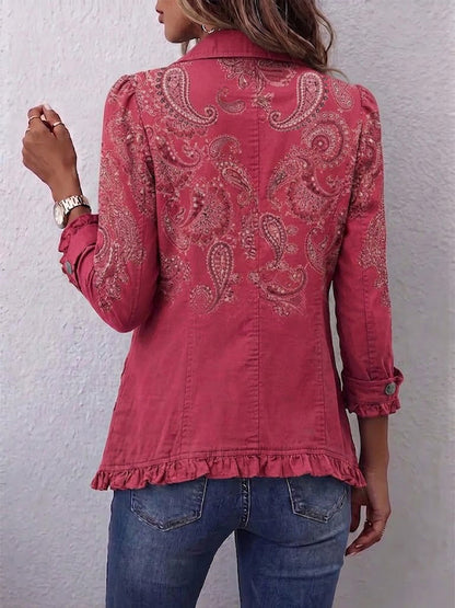 Chaqueta Paisley Rosa con Volantes de Sira Montero