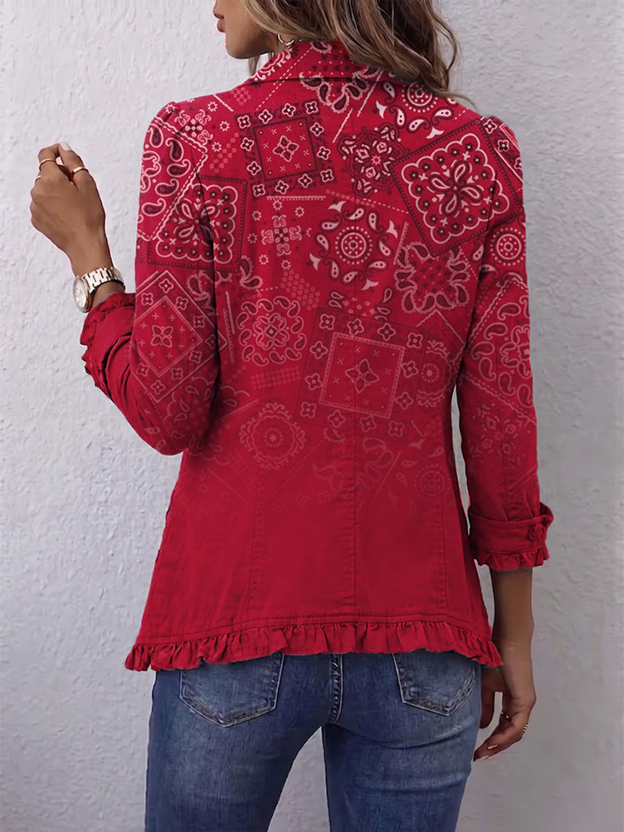 Chaqueta Paisley Degradado con Volantes de Sira Montero