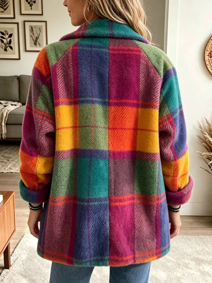 Chaqueta de Cuadros Grandes Multicolor de Sira Montero